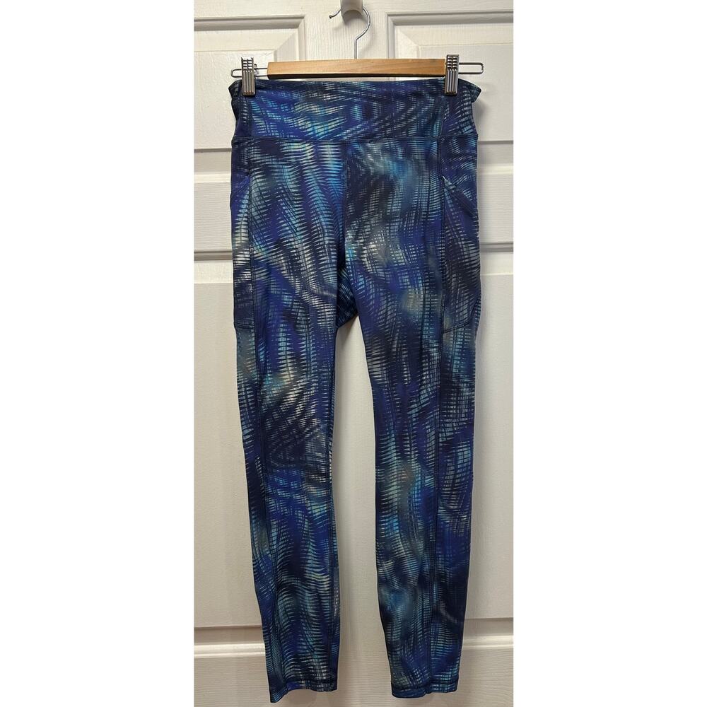 Lululemon Wunder Train 25” High Rise Leggings Blue Multicolor, Size 8